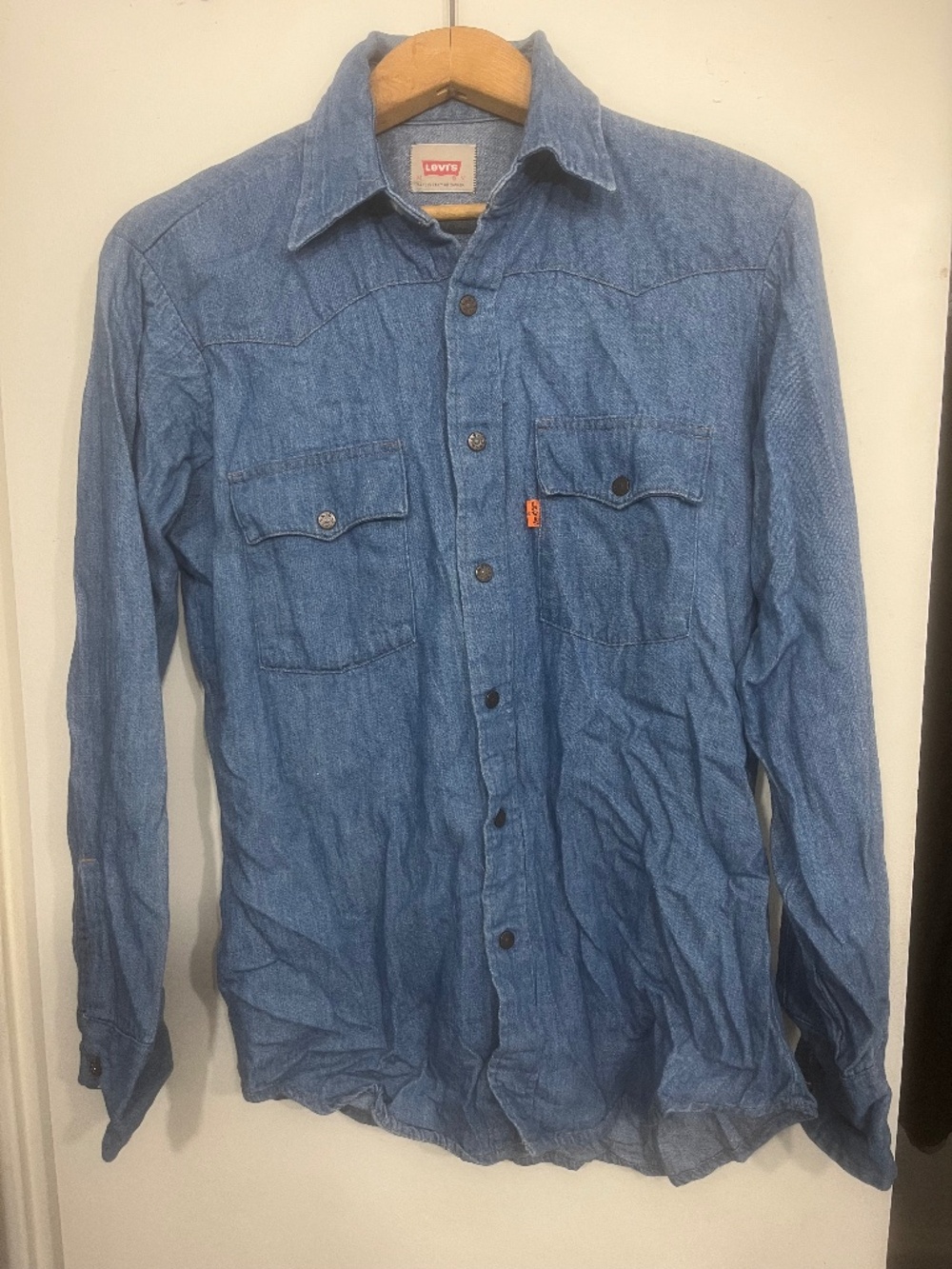 Levi’s vintage orange tab denim shirt made in Canada